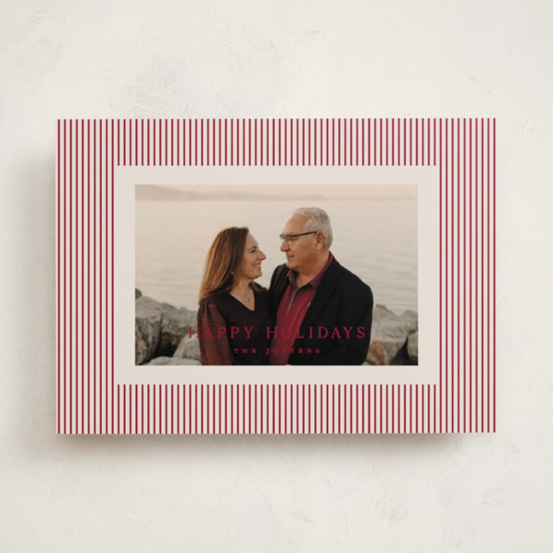 "The Prep" - Holiday Cards in Cranberry by Kristie Kern - Front