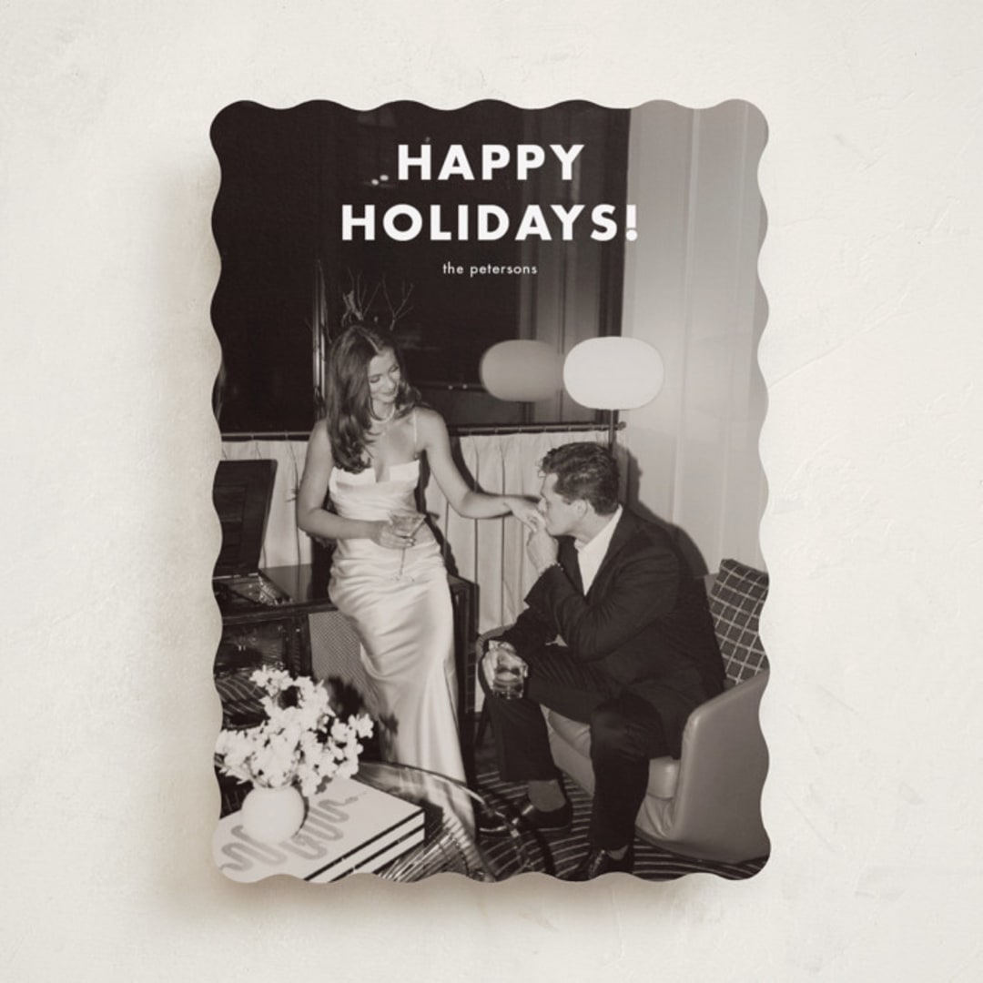 "Simple greetings" - Holiday Cards in Snowfall by Stacey Meacham - Front