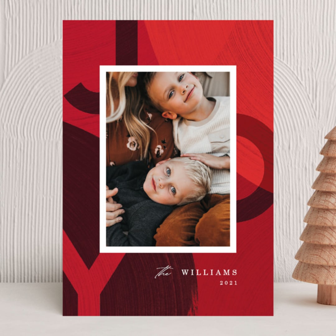 "Broad Strokes" - Holiday Cards in Maple Leaf by Helen Halik - Front