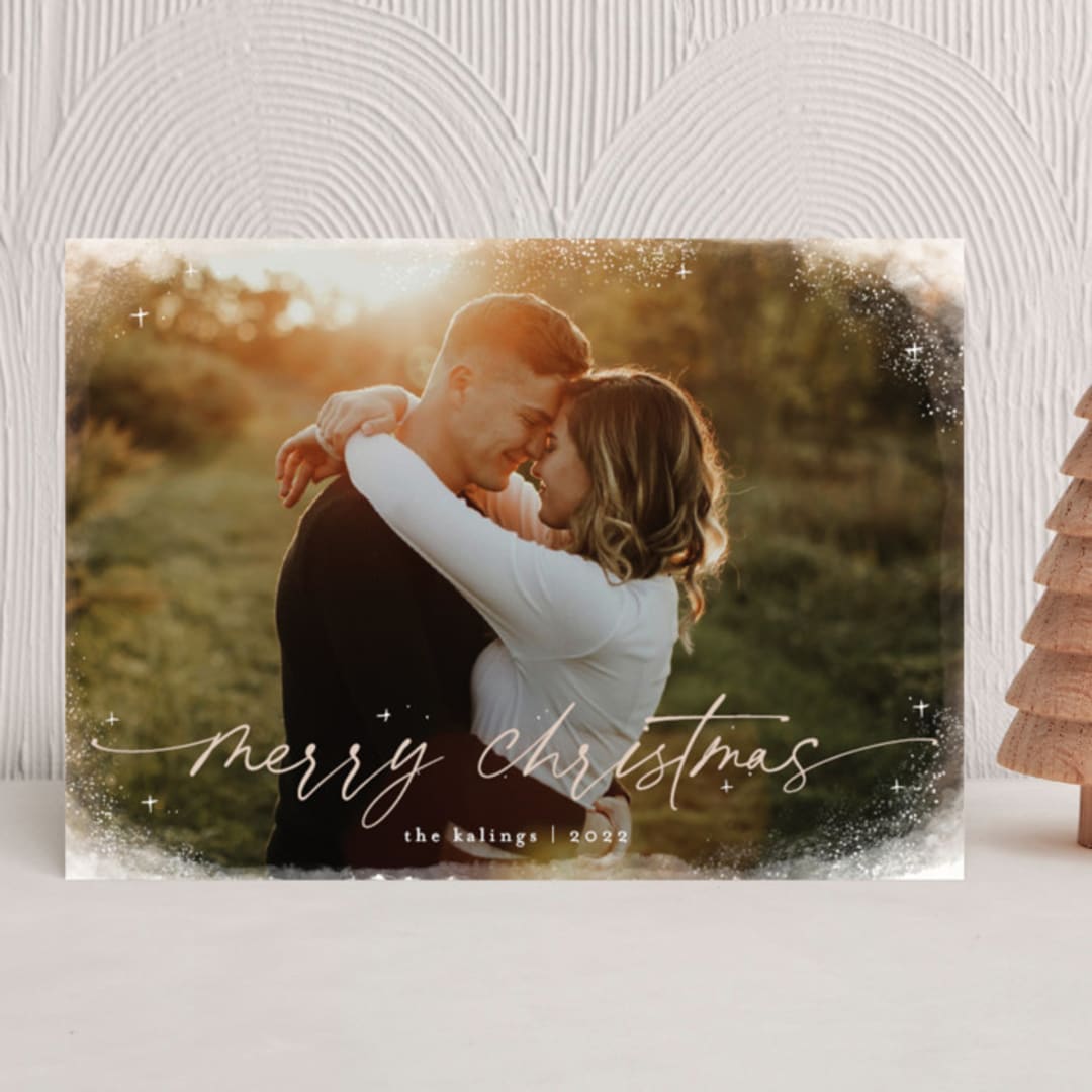 "Frozen" - Holiday Cards in Rose Quartz by Laura Hankins - Front