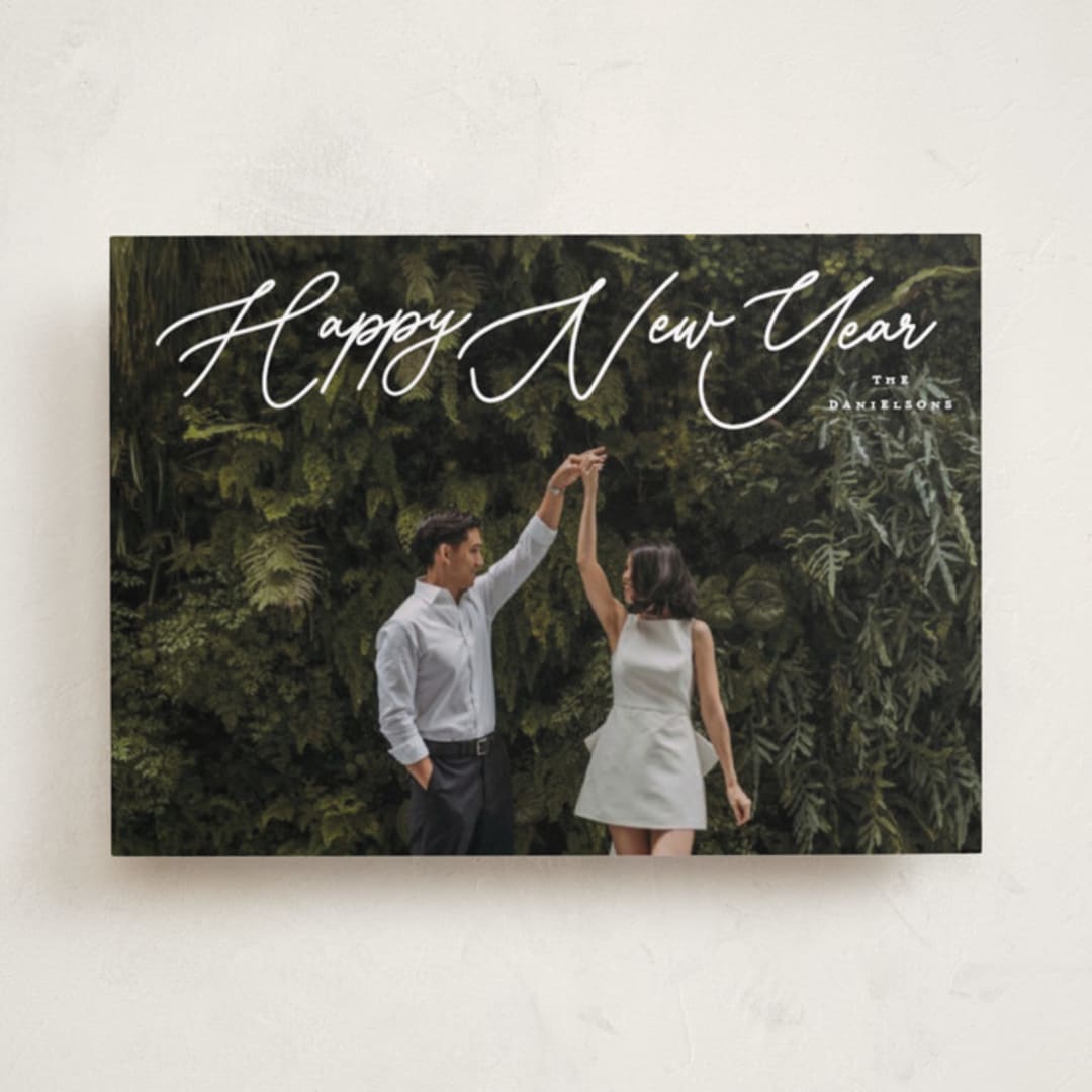 "Merry Monoline" - Holiday Cards in Snowfall by Melanie Kosuge - Front