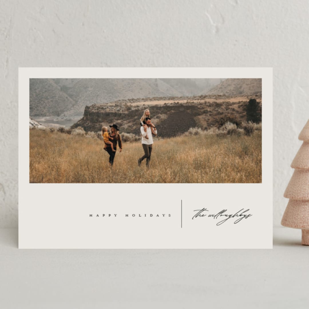 "Panoramic" - Holiday Cards in Charcoal by Leah Bisch - Front