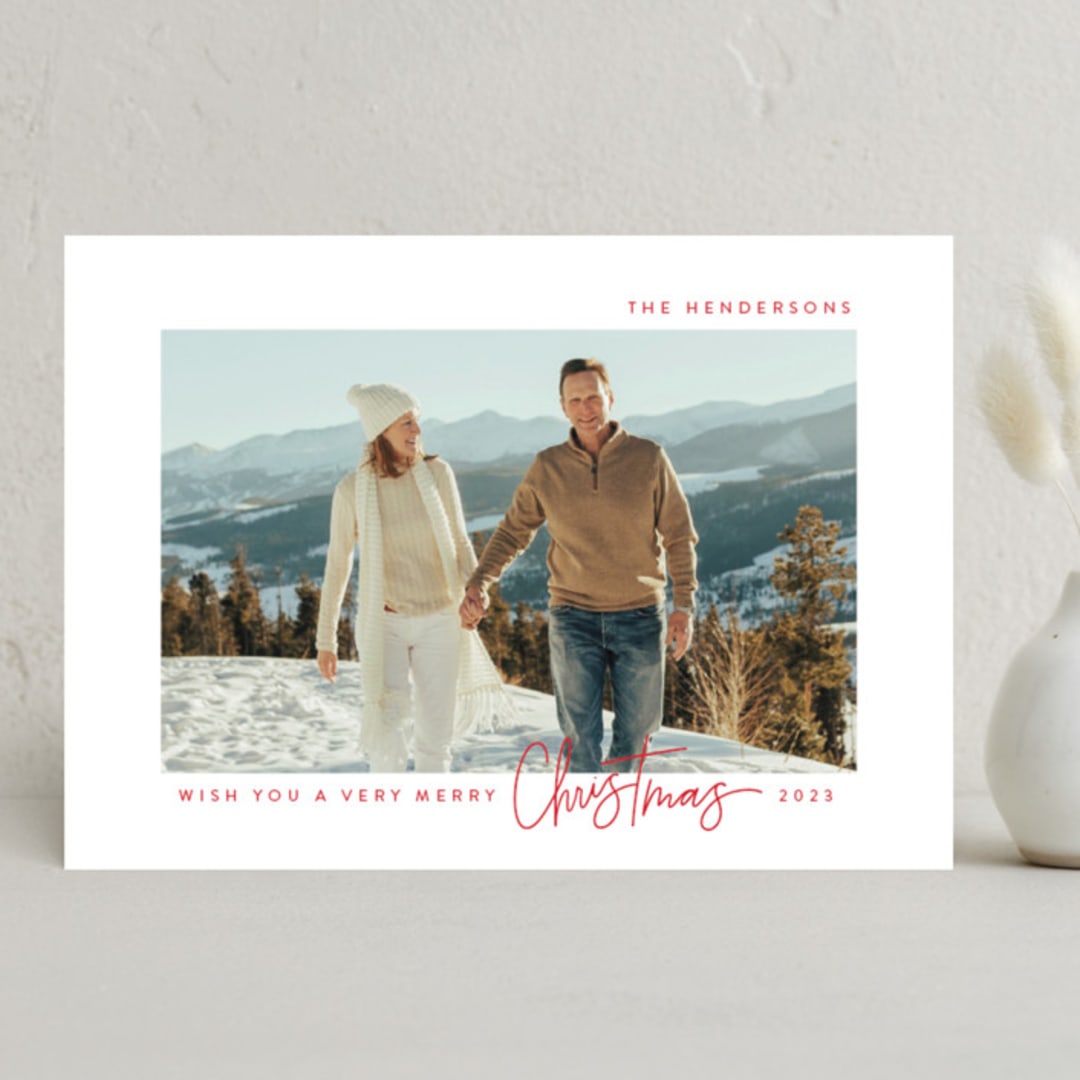 "Very Merry Christmas" - Holiday Cards in Candy Cane by Kristen Magee - Front