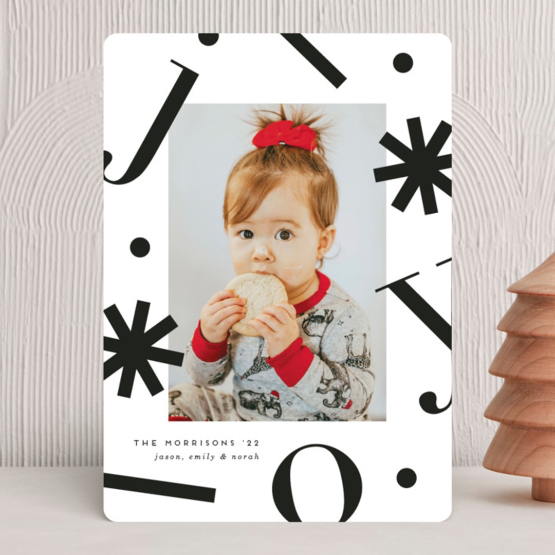 "Joy Confetti" - Holiday Cards in Midnight by Erica Krystek - Front