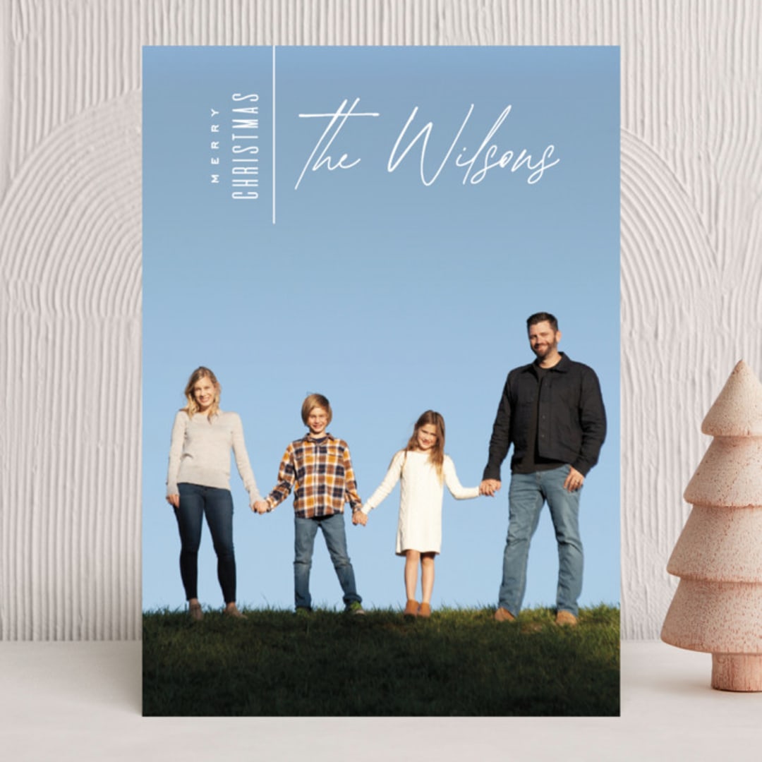 "Modern Edge" - Holiday Cards in Snow by Owl and Toad - Front