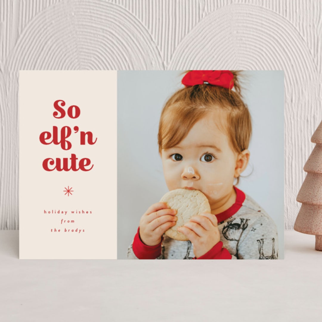 "Elfn Cute" - Holiday Cards in Santa by Corinne Malesic - Front
