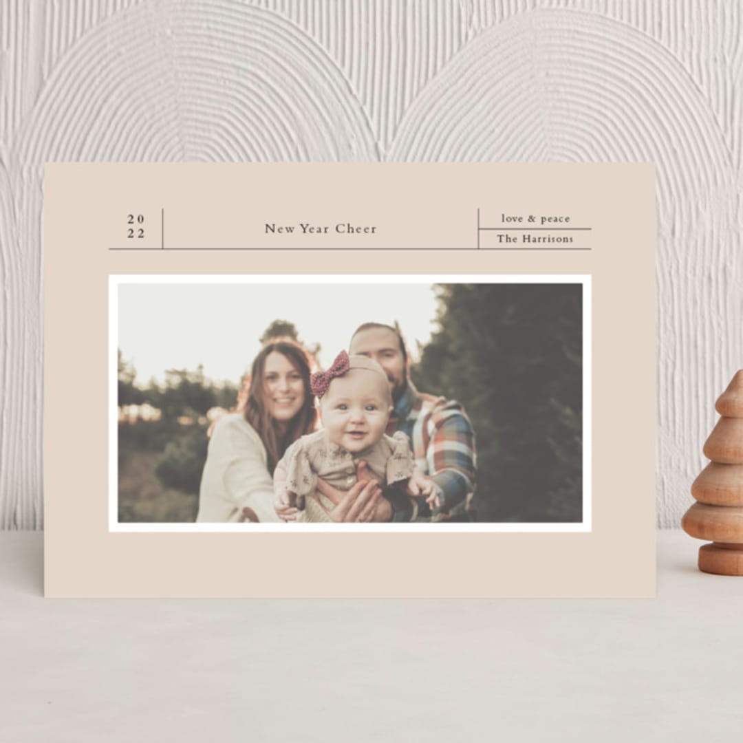 "Archival Holiday" - Holiday Cards in Sand by Wendy Chung - Front