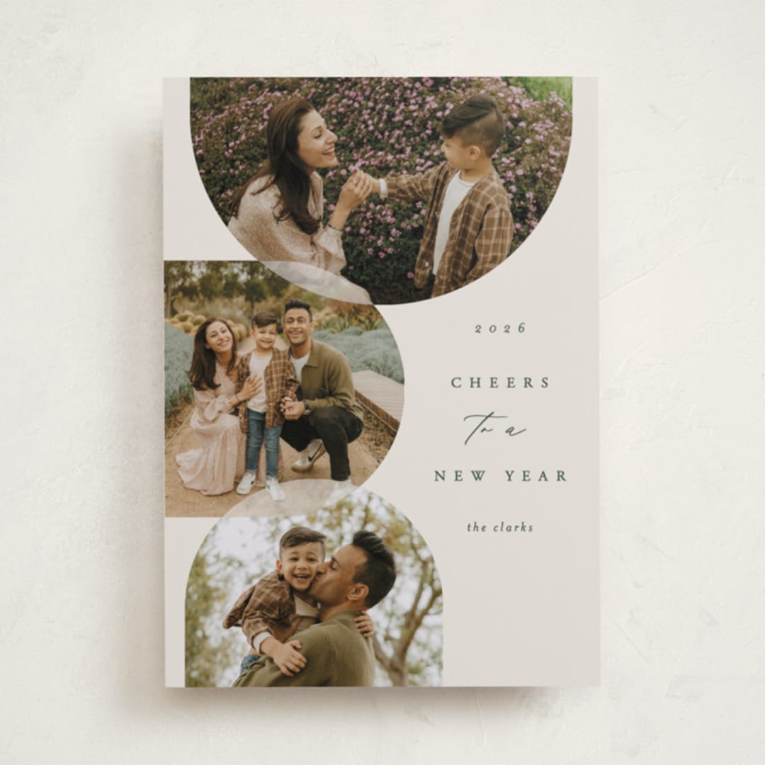 "Round Overlap" - Holiday Cards in Pine by Brianne Larsen - Front