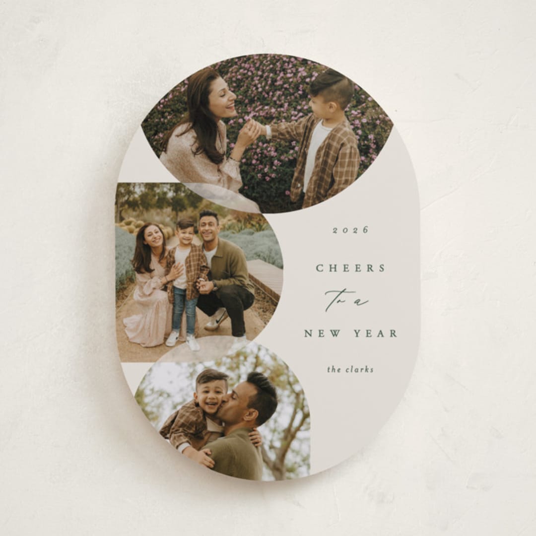 "Round Overlap" - Holiday Cards in Pine by Brianne Larsen - Front