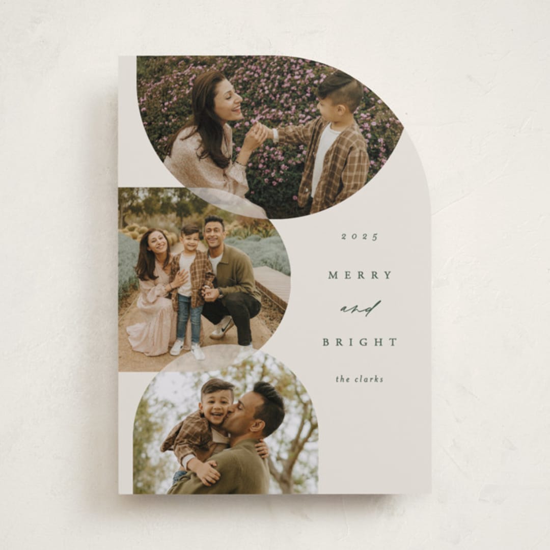 "Round Overlap" - Holiday Cards in Pine by Brianne Larsen - Front