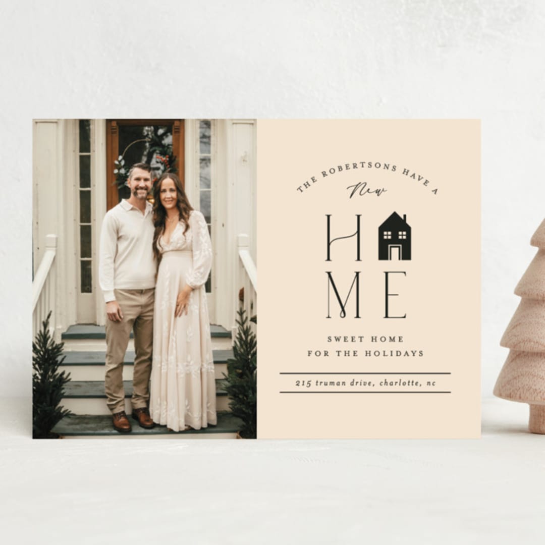 "Home Sweet Home" - Holiday Cards in Ink by Mansi Verma - Front