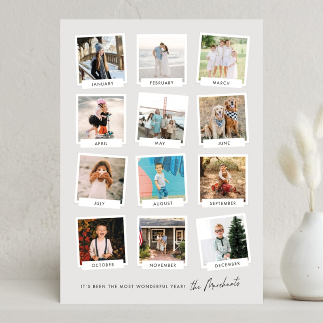 "Most Wonderful Year" - Holiday Cards in Mist by Amy Payne - Front