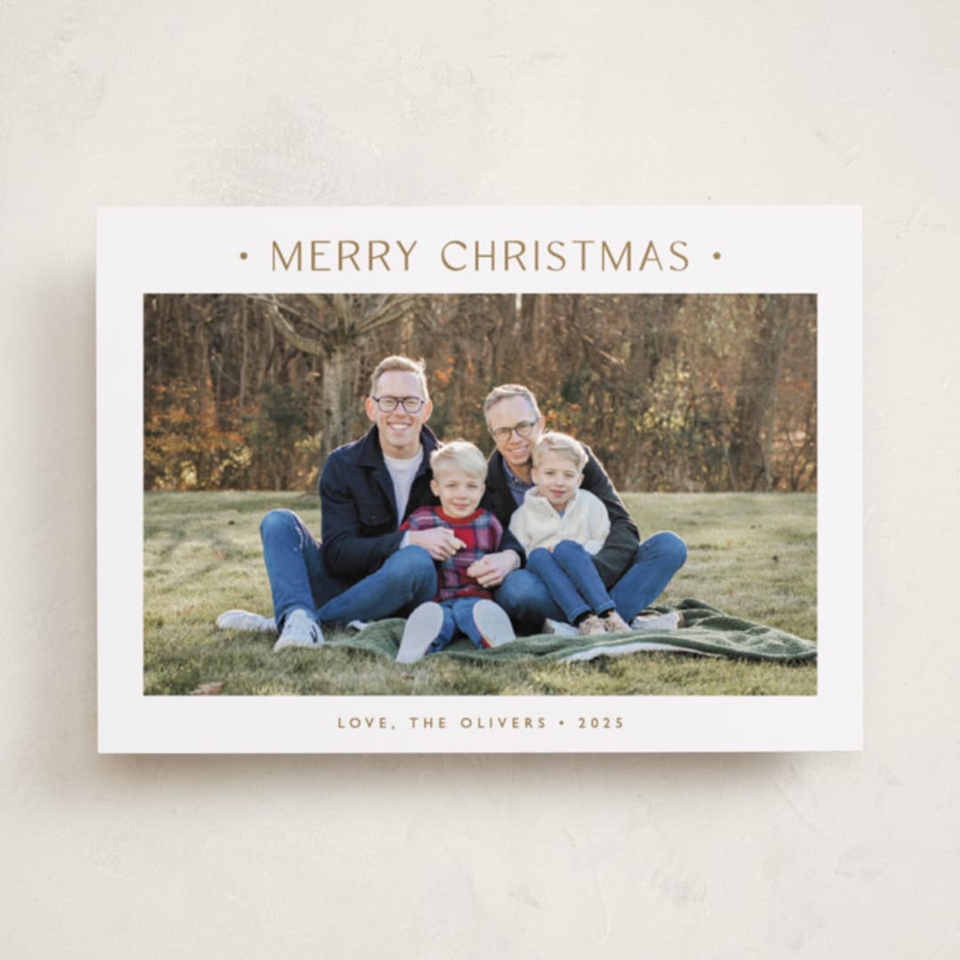 "Dotted" - Holiday Cards in Caramel by Carolyn MacLaren - Front