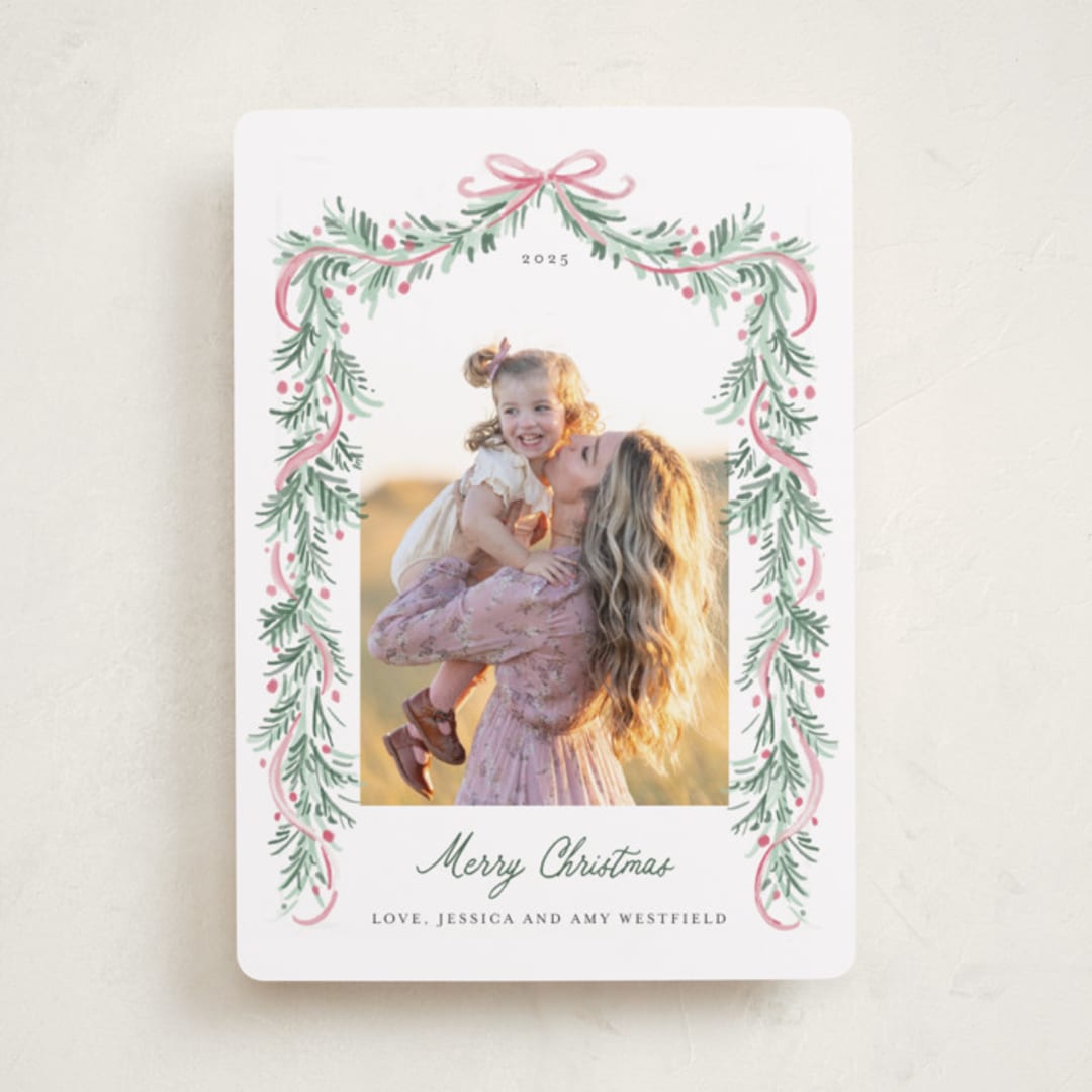 "Soft Garland" - Holiday Cards in Winter Rose by frau brandt - Front