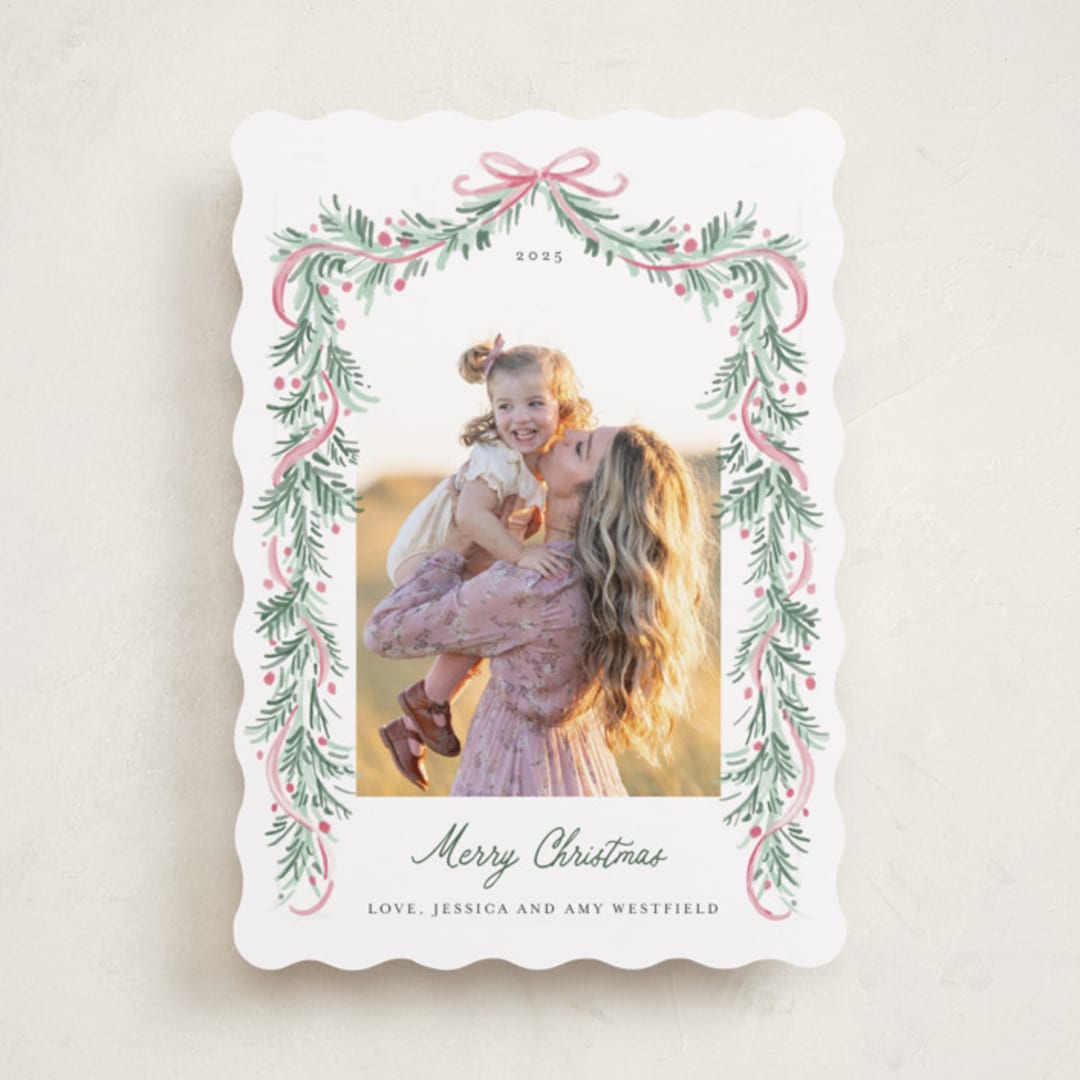 "Soft Garland" - Holiday Cards in Winter Rose by frau brandt - Front