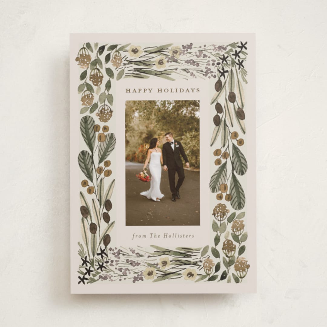 "Abundance" - Holiday Cards in Sage by Meagan Christensen - Front