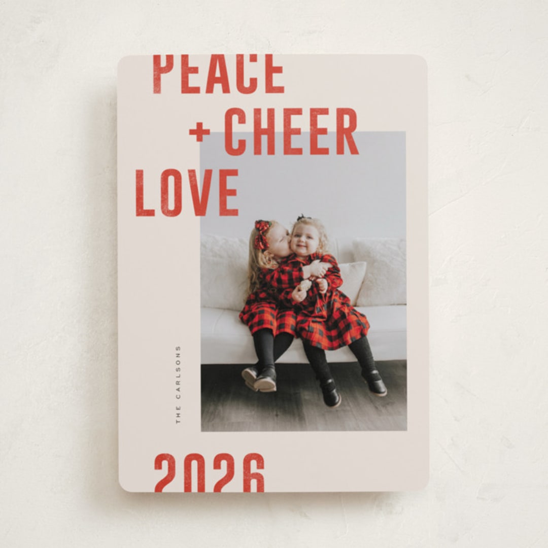 "Modern Winter" - Holiday Cards in Holly Berry by Michelle Taylor - Front