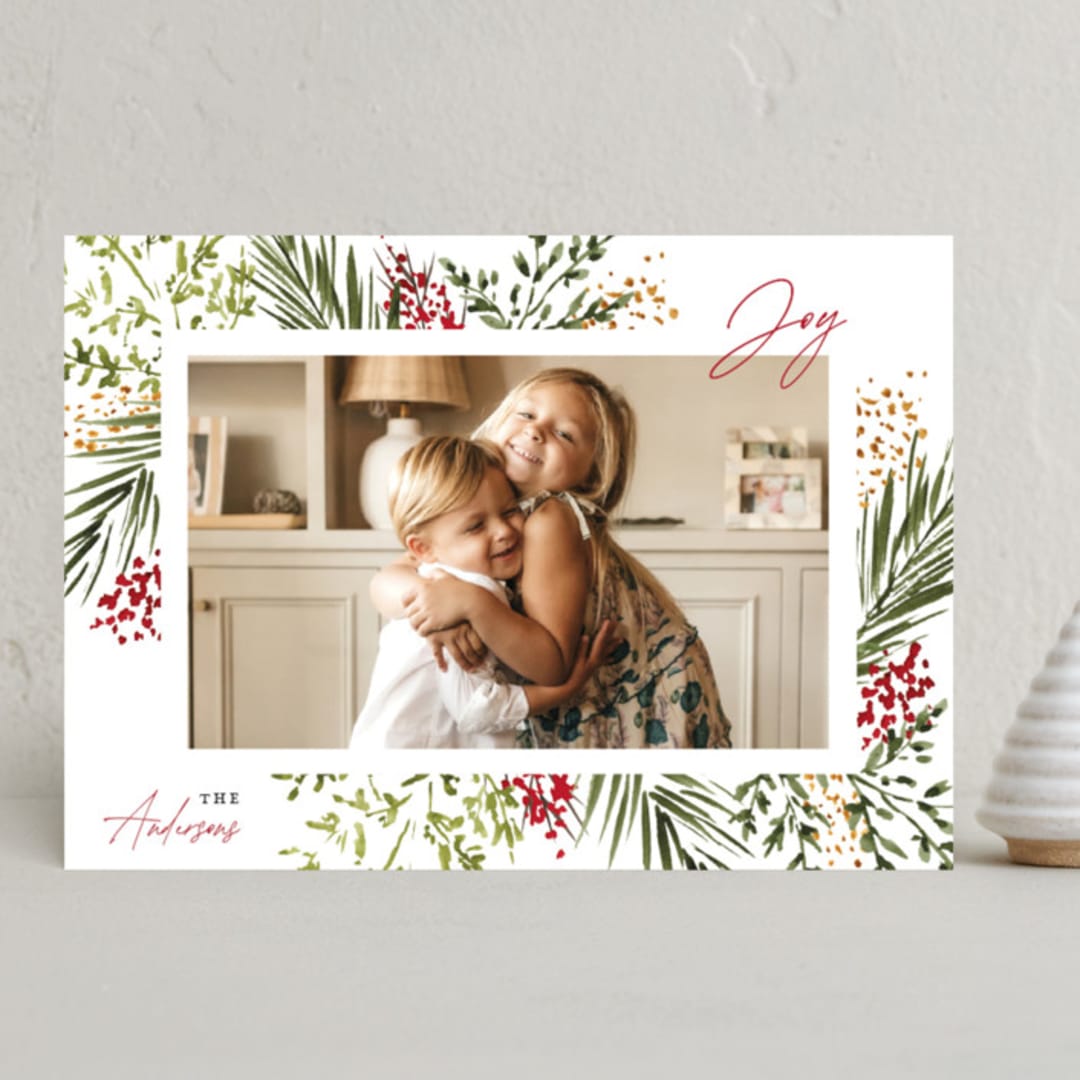 "Joyous Spirit" - Holiday Cards in Crimson by Beth Schneider - Front