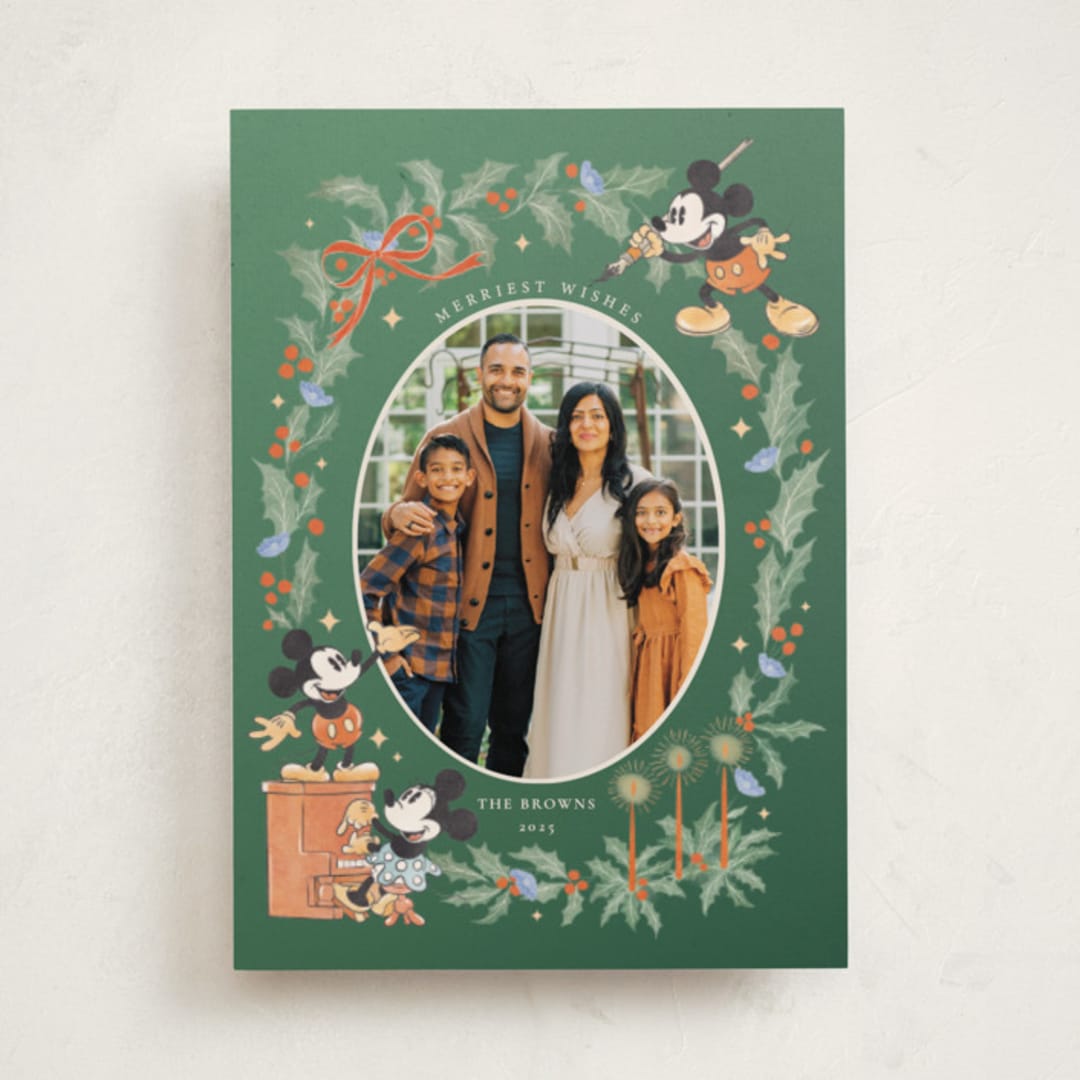 "Mickey merriest wishes" - Holiday Cards in Balsam Fir by Sabrin Deirani - Front
