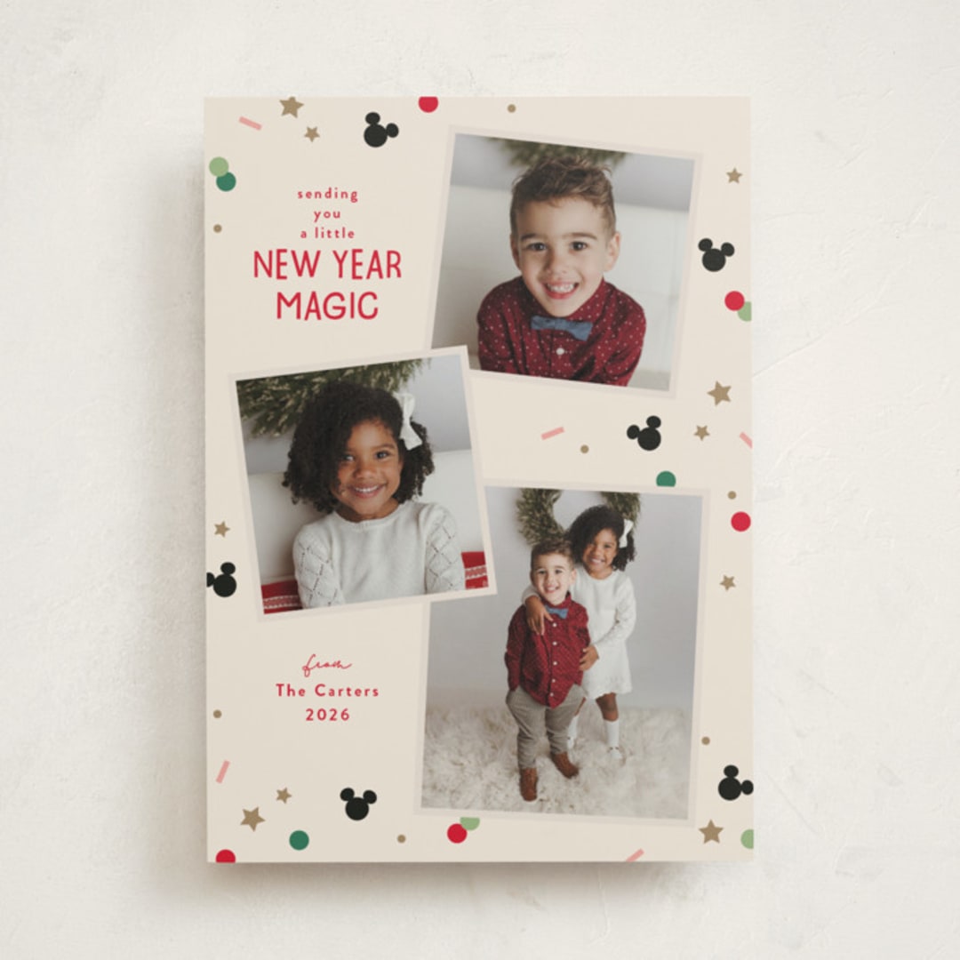 "Disney Magic Confetti" - Holiday Cards in Holly by Kacey Kendrick Wagner - Front