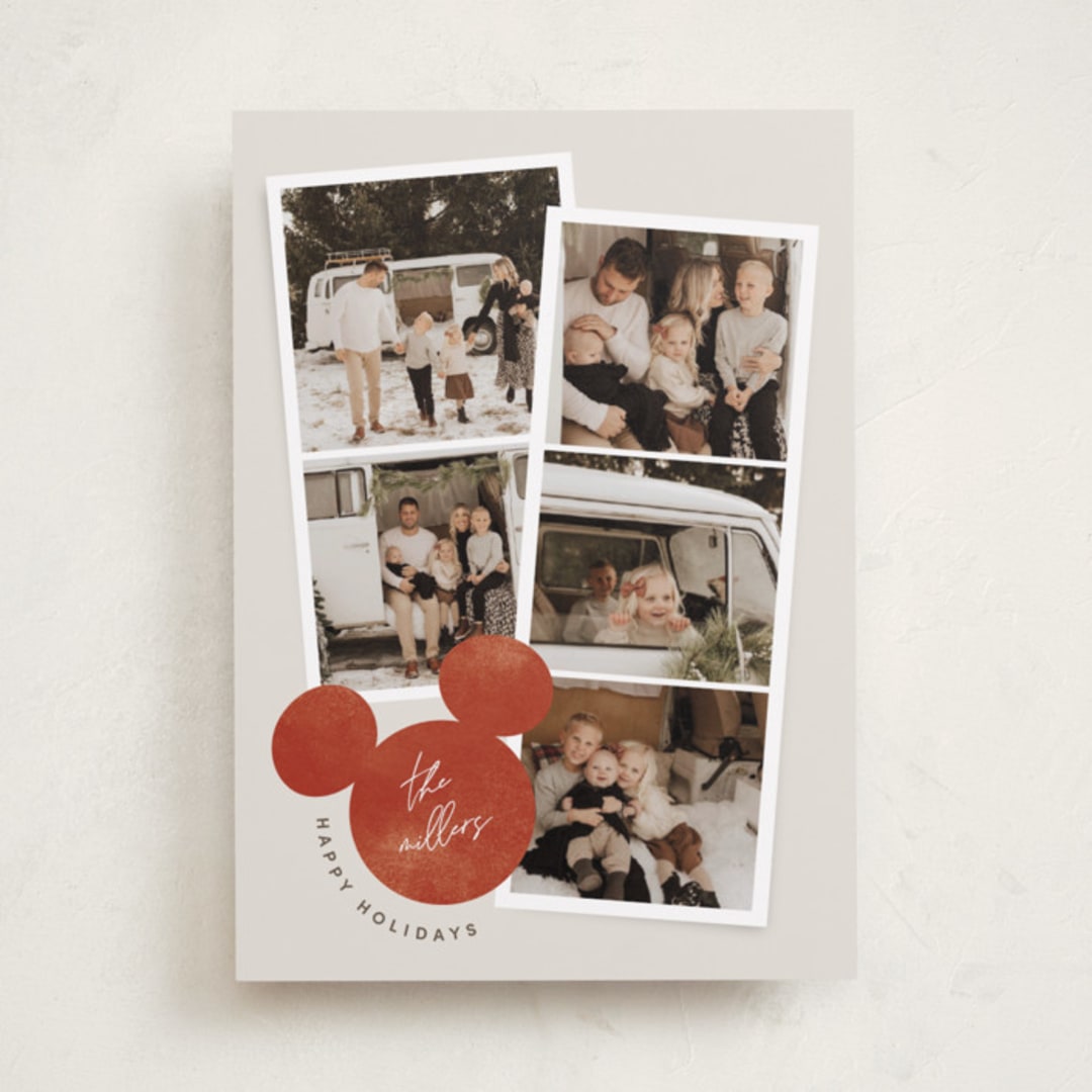 "Snapshots" - Holiday Cards in Cherry by Pixel and Hank - Front