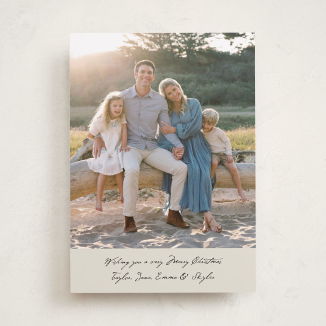 "Written Wish" - Holiday Cards in Ivory by Cass Loh - Front