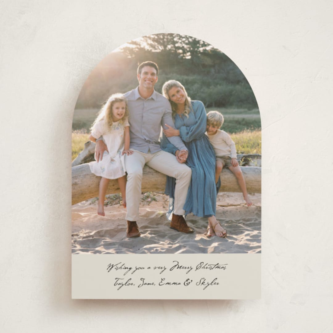 "Written Wish" - Holiday Cards in Ivory by Cass Loh - Front