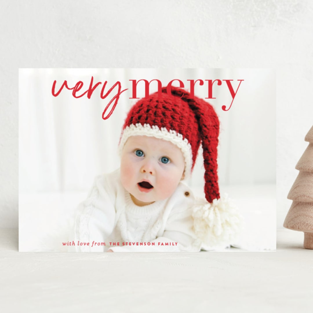 "very merry moment" - Holiday Cards in Holly by Sara Hicks Malone - Front