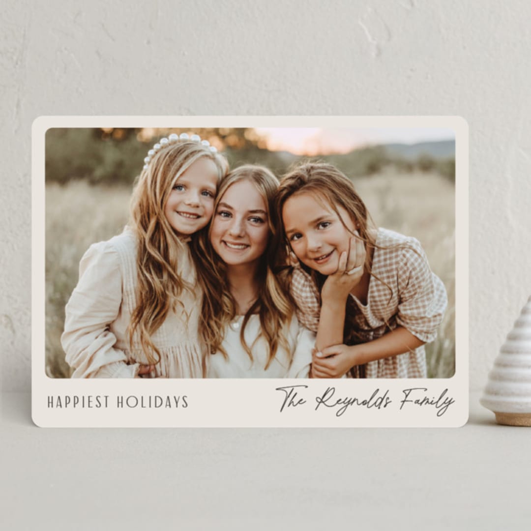 "Simply Framed" - Holiday Cards in Ivory by Hooray Creative - Front