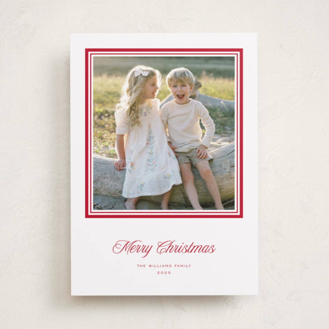 "Lauren" - Holiday Cards in Santa Suit by Blustery August - Front