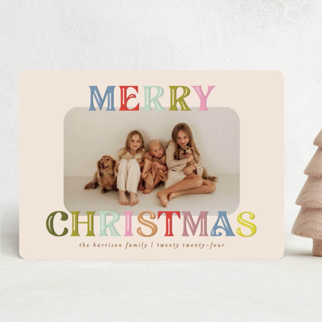 "Merry Text" - Holiday Cards in Gumdrop by Julie Murray - Front