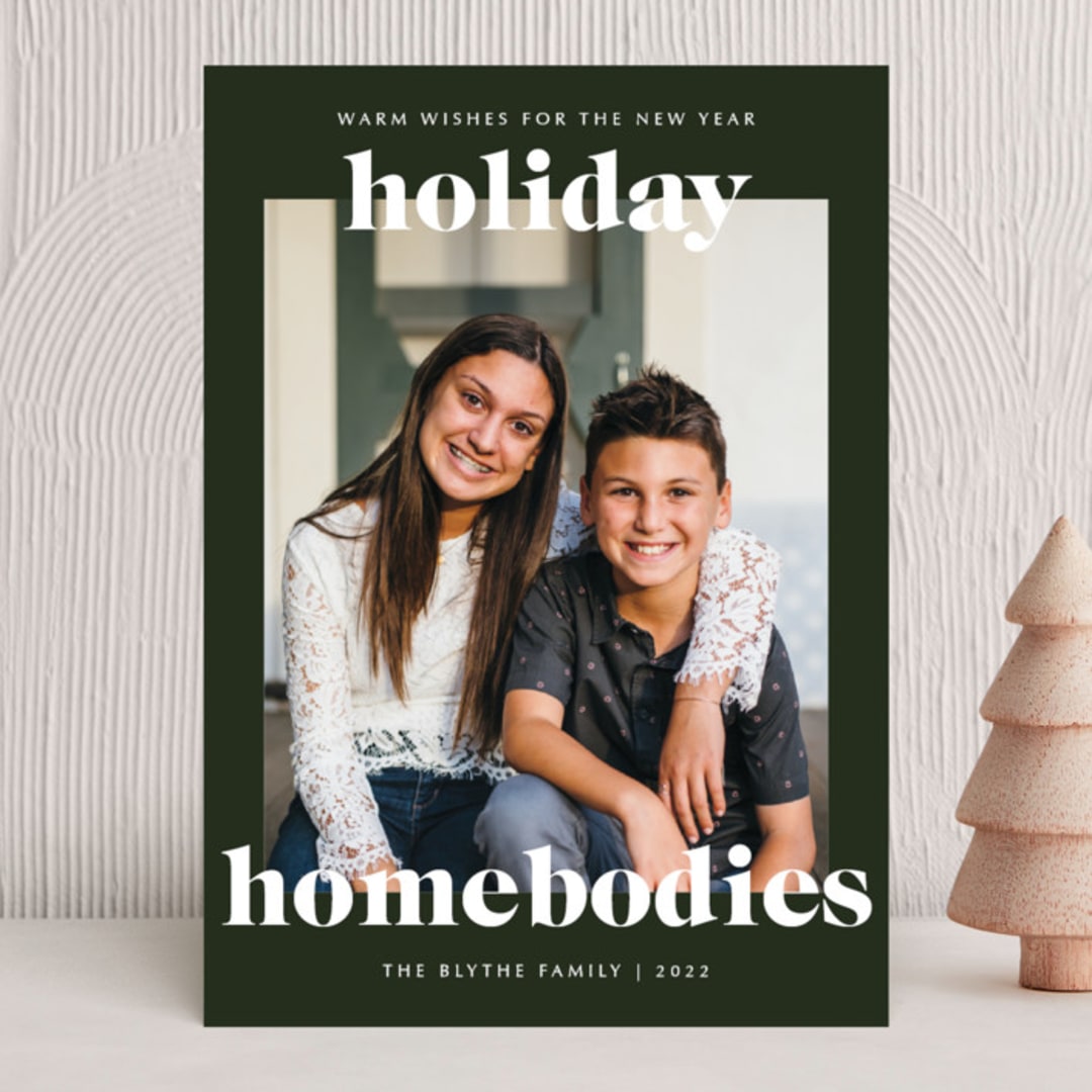 "holiday homebodies" - Holiday Cards in Wreath by Lindsay Stetson Thompson - Front