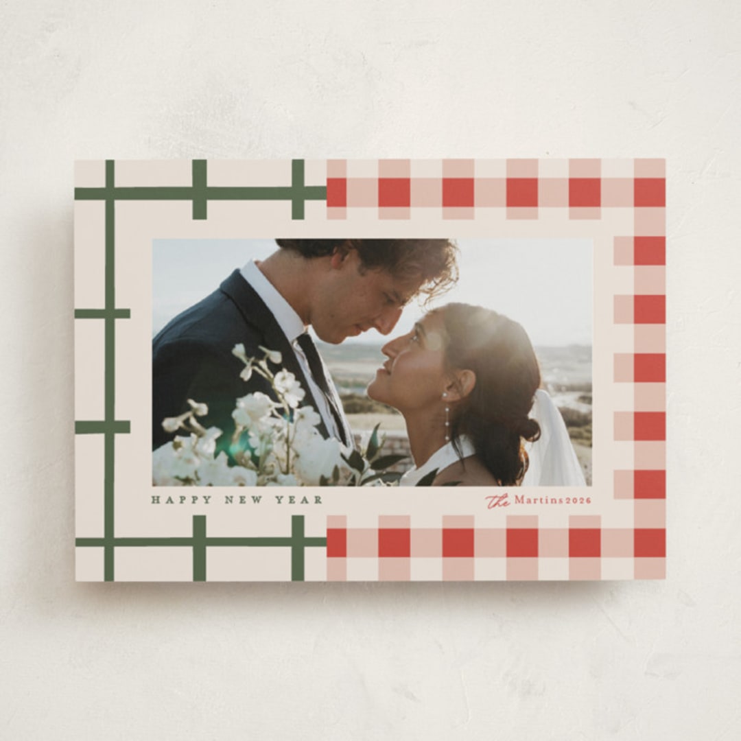 "Grandmas Dishes" - Holiday Cards in Santa Suit by Carrie ONeal - Front