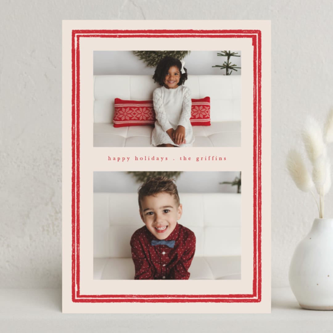 "Perfectly Framed" - Holiday Cards in Candy by Corinne Malesic - Front