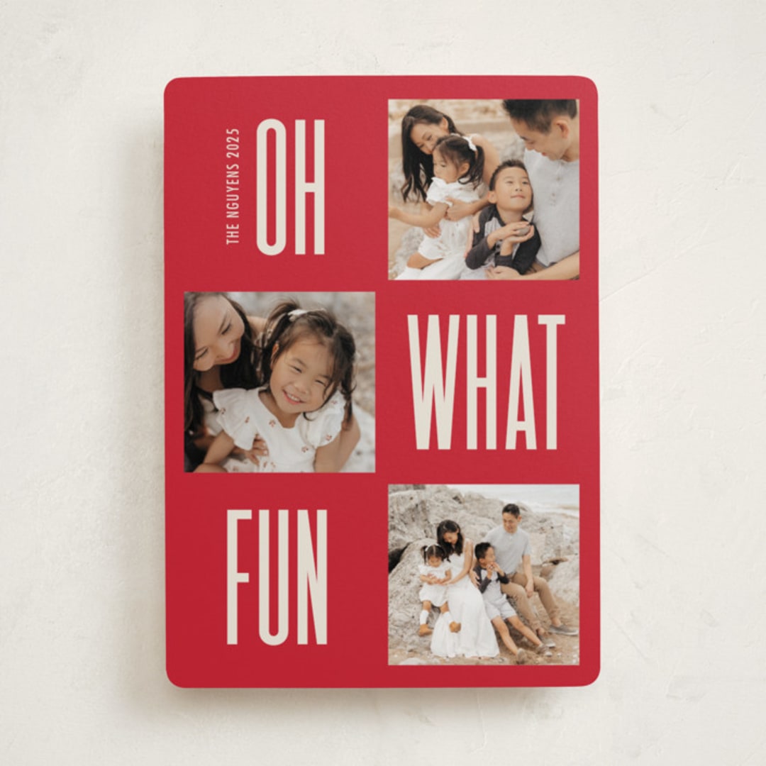 "Slim Type" - Holiday Cards in Scarlet by Kacey Kendrick Wagner - Front