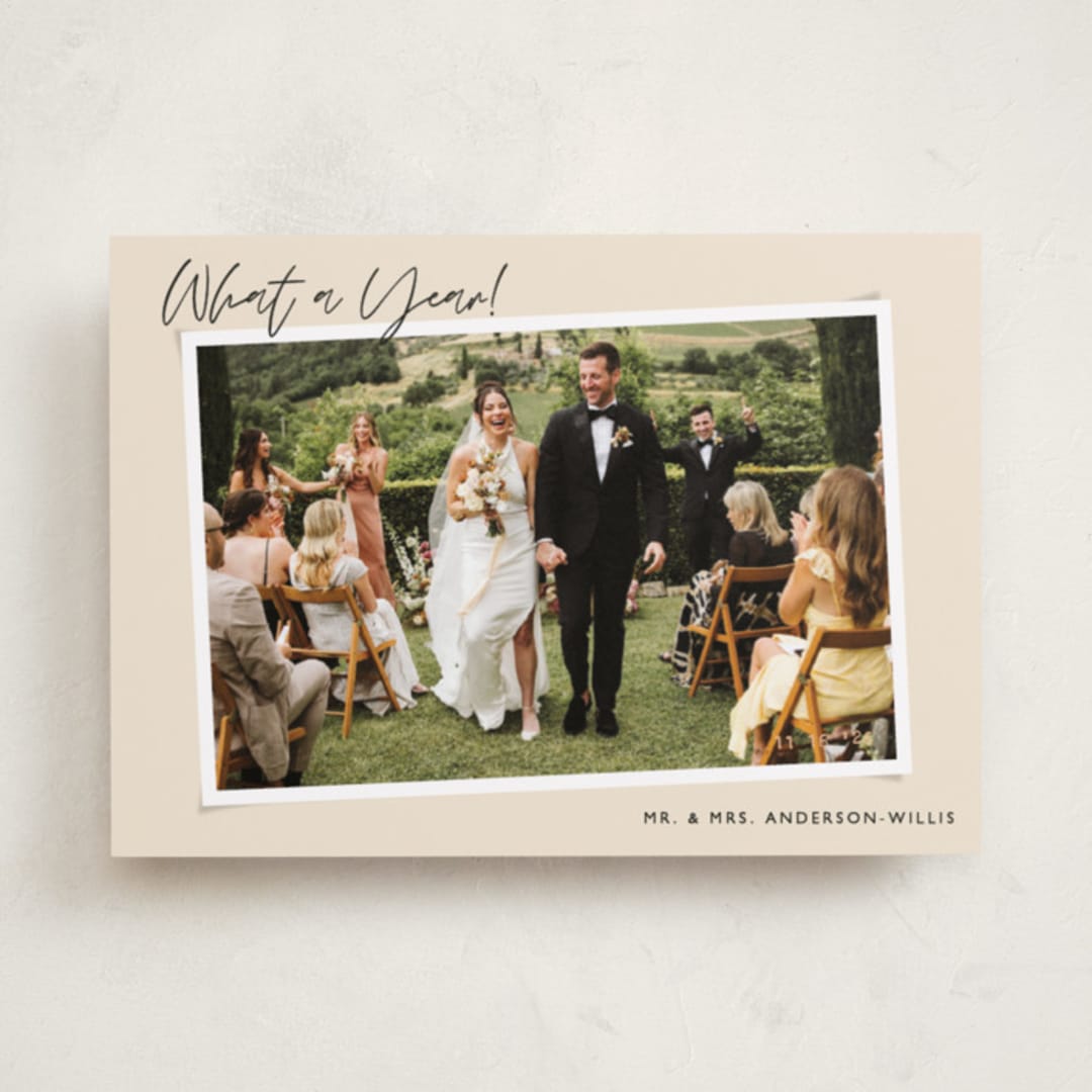 "Dated Snapshot" - Holiday Cards in Latte by Alicia Schultz - Front