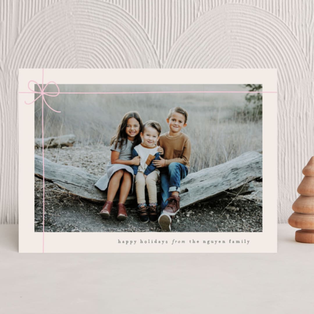 "Gift Wrapped" - Holiday Cards in Eggnog by Lauren Chism - Front