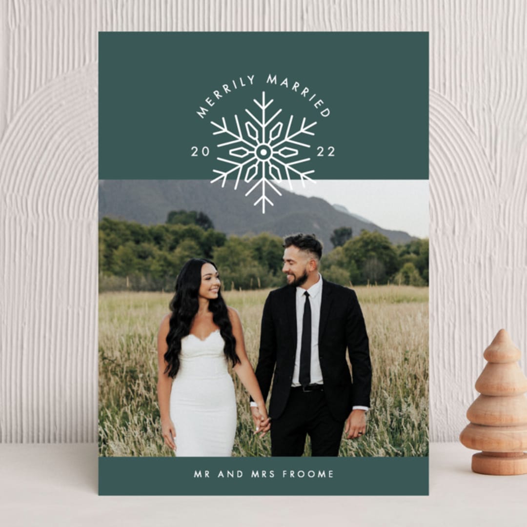 "Merried" - Holiday Cards in Pine by Bethan - Front