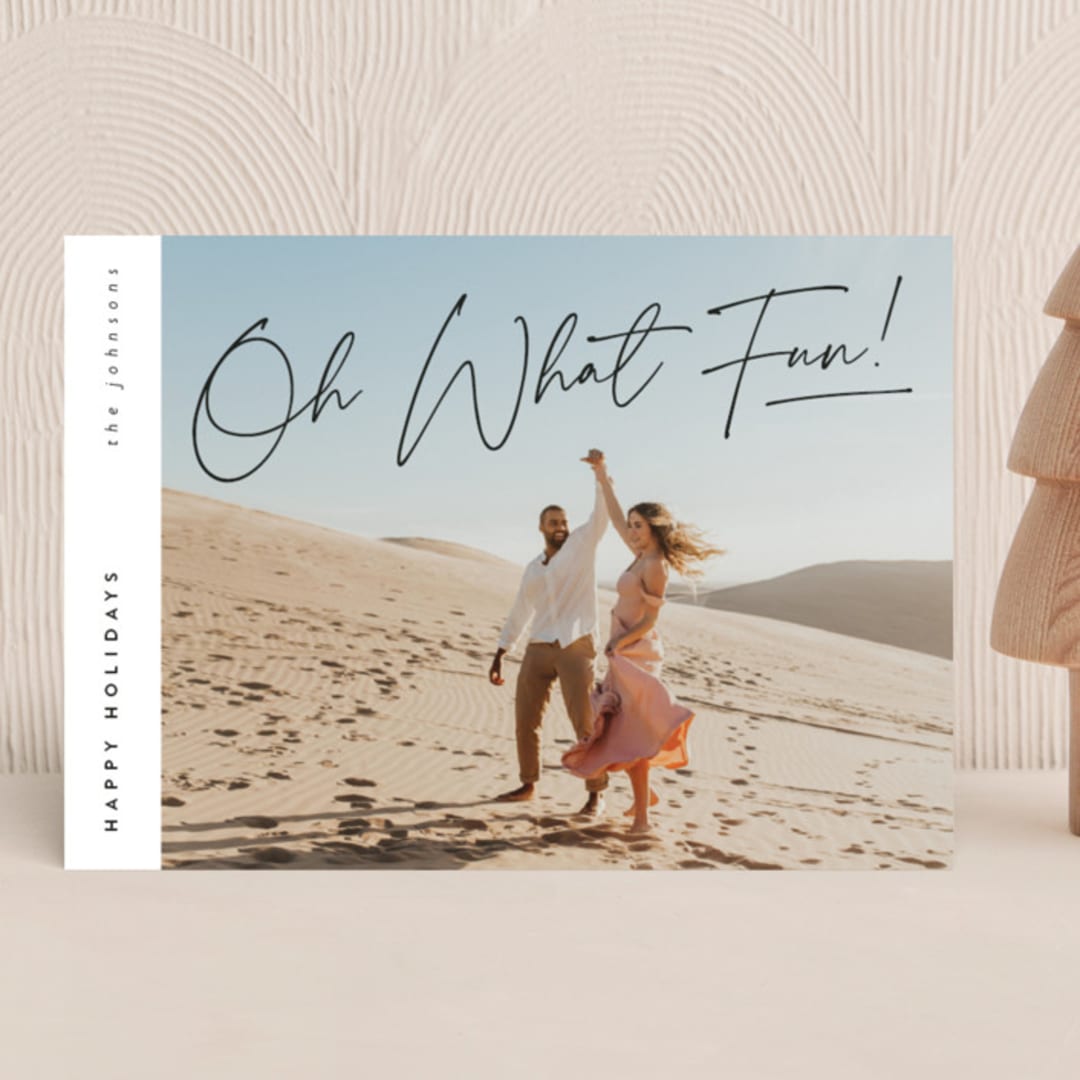 "Oh What Fun Holiday" - Holiday Cards in Coal by Jen Huppert - Front