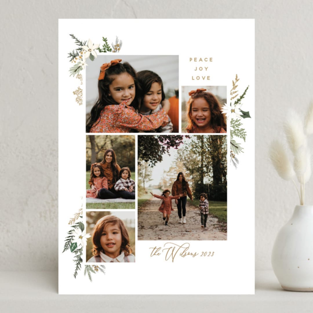 "Winter Holly" - Holiday Cards in Pecan by Susan Moyal - Front