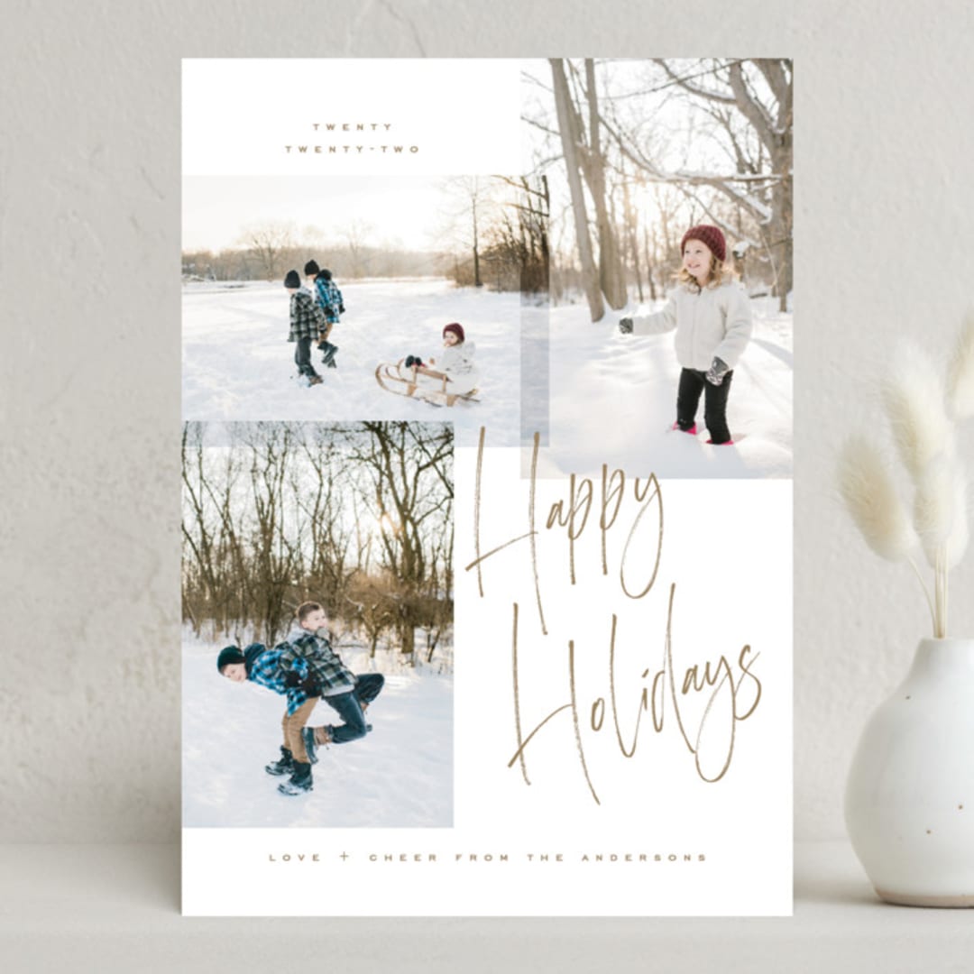 "Snow Day" - Holiday Cards in Golden by Kristie Kern - Front