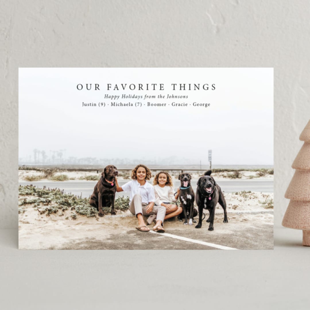 "Fav Things" - Holiday Cards in Coal by Meredith Collie - Front