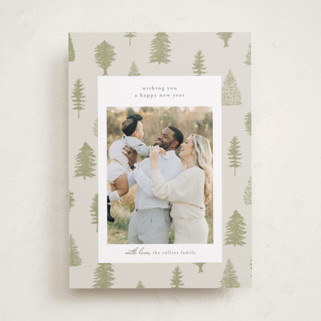 "All Evergreen" - Holiday Cards in Greenery by Heather Cairl - Front