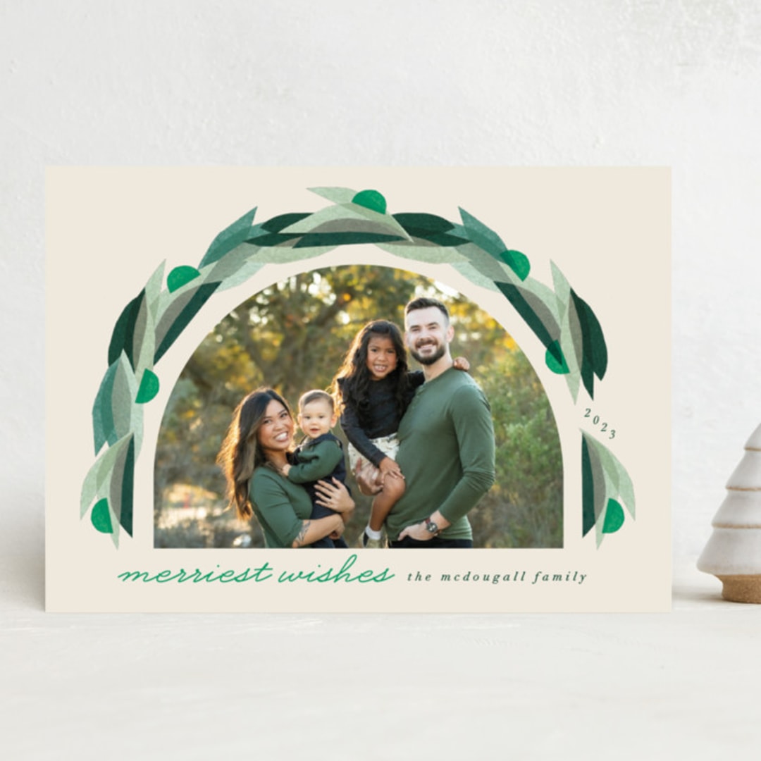 "paper arbor" - Holiday Cards in Evergreen by Carrie Moradi - Front