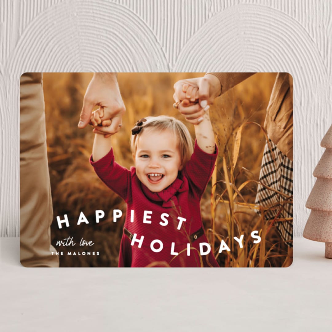 "happy trails" - Holiday Cards in Powder by Sara Hicks Malone - Front