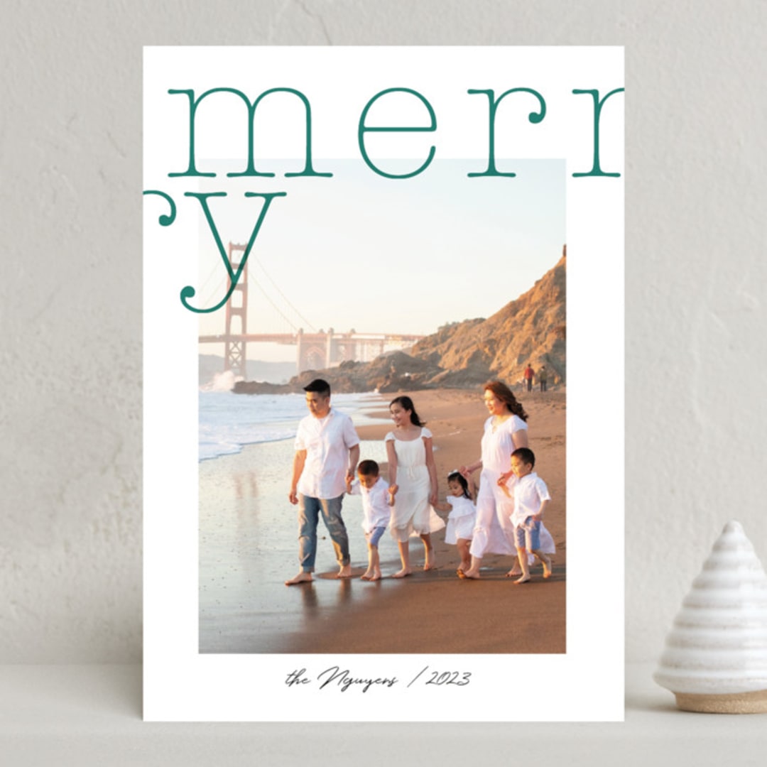 "mod minima" - Holiday Cards in Blue Spruce by Kate Ross - Front