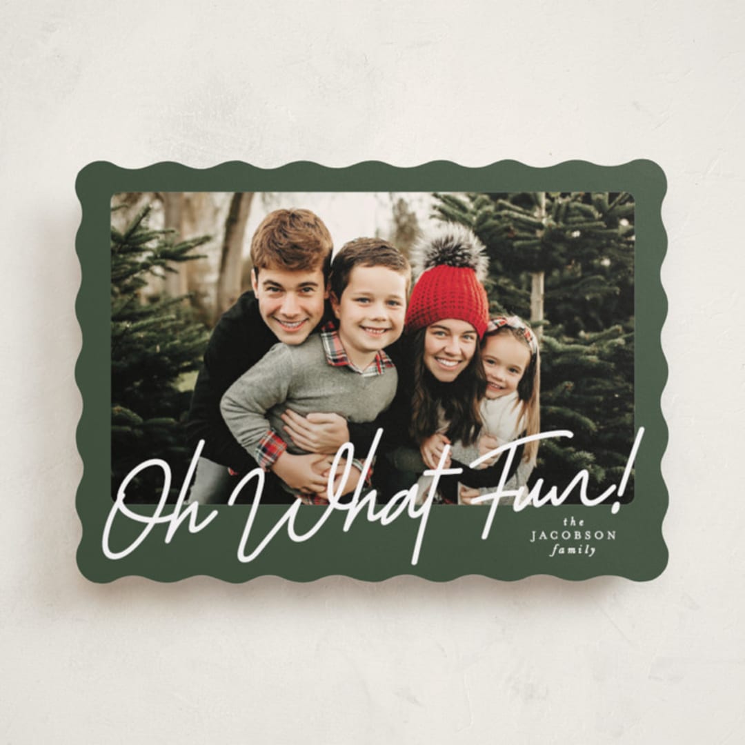 "Oh what fun script" - Holiday Cards in Forest by Karidy Walker - Front