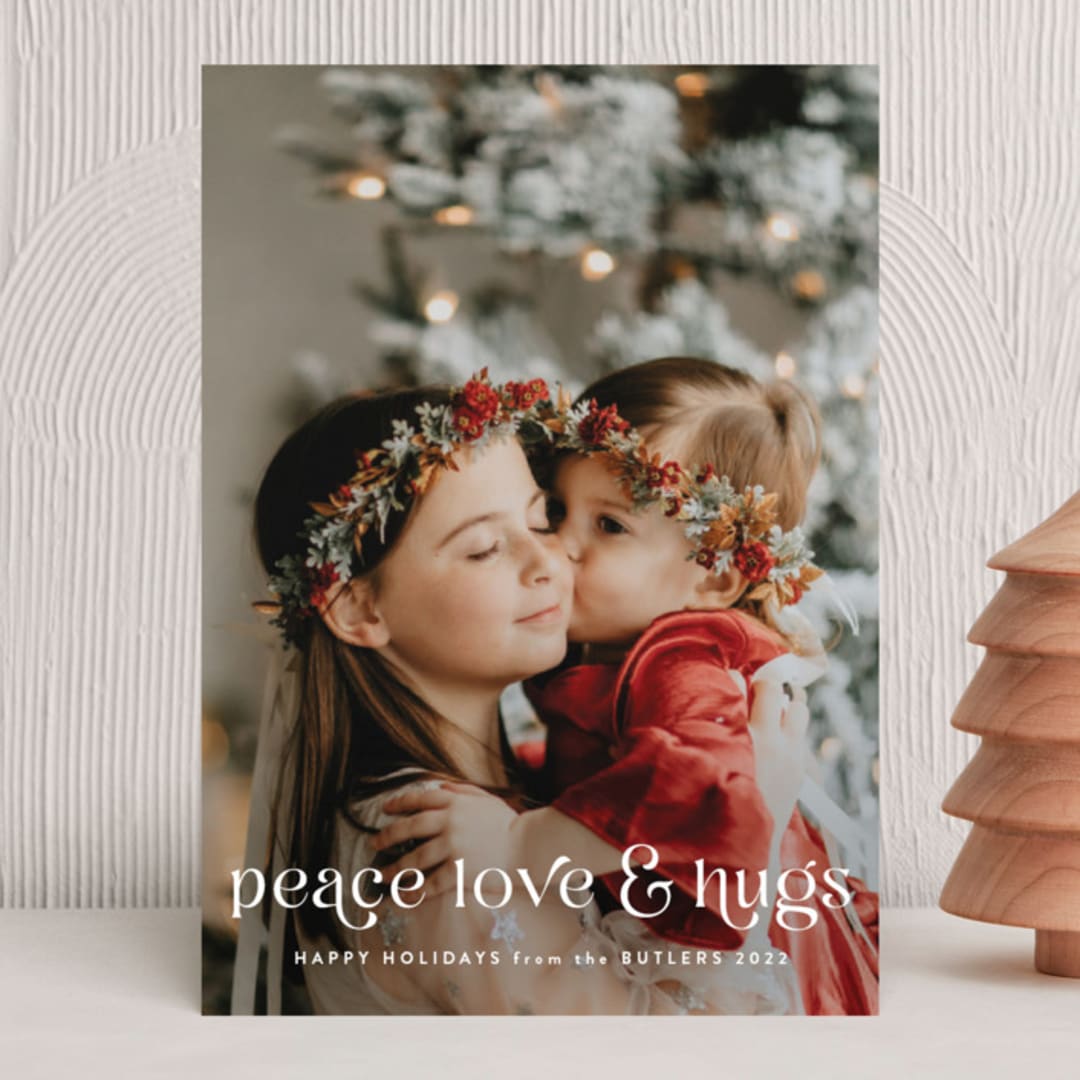 "& Hugs" - Holiday Cards in Snow by Melanie Severin - Front