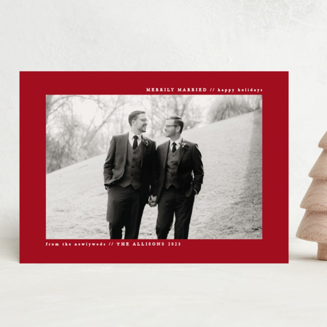 "plain and clean" - Holiday Cards in Berry by Roxanne Fay - Front