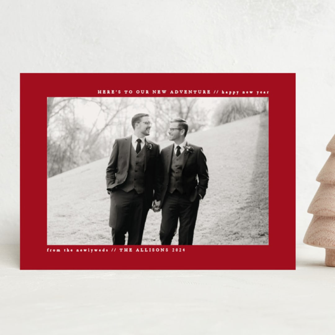 "plain and clean" - Holiday Cards in Berry by Roxanne Fay - Front